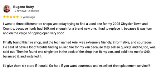 OKC Tires and Wheels 5 Star review